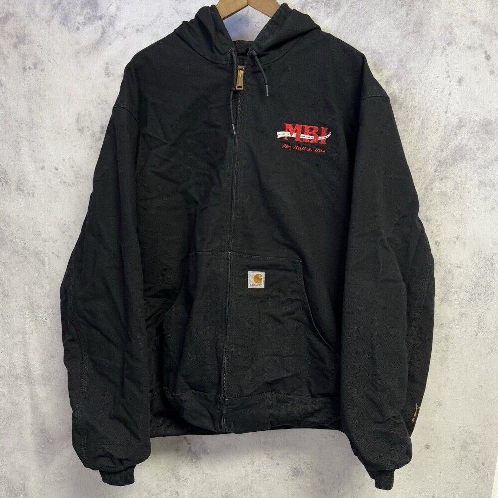 Vintage Carhartt J131 Jacket Mens XL Tall Black Full Zip Thermal Lined USA